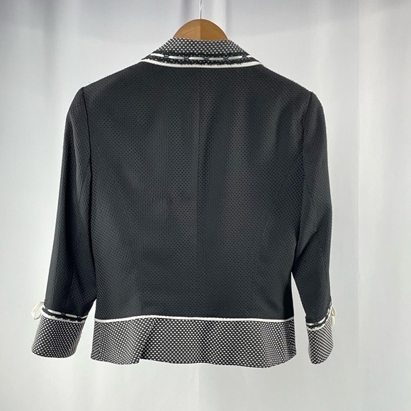 Alberto Makali Colorblock Pattern Blazer in Black White Size 8 - Picture 6 of 8